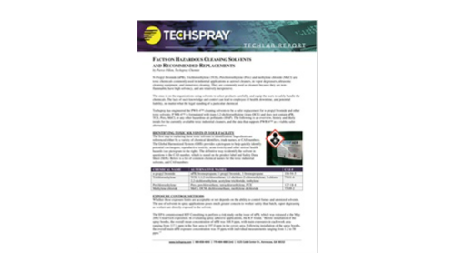 Fatti su solventi per la pulizia pericolosi e sostituti raccomandati