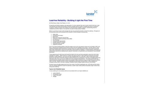 Affidabilità senza piombo - Costruirlo bene la prima volta