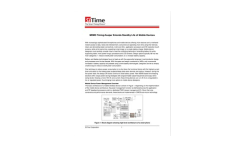 MEMS Timing-Keeper estende la vita di standby dei dispositivi mobili