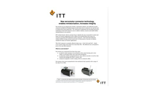 La nuova tecnologia del connettore servomotor consente la miniaturizzazione aumenta l