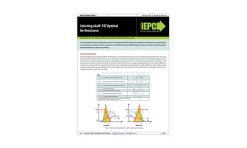 Selezione di egan® FET Optimal onsistance