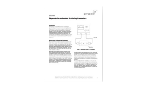 Skyworks de-essersi parametri di scattering